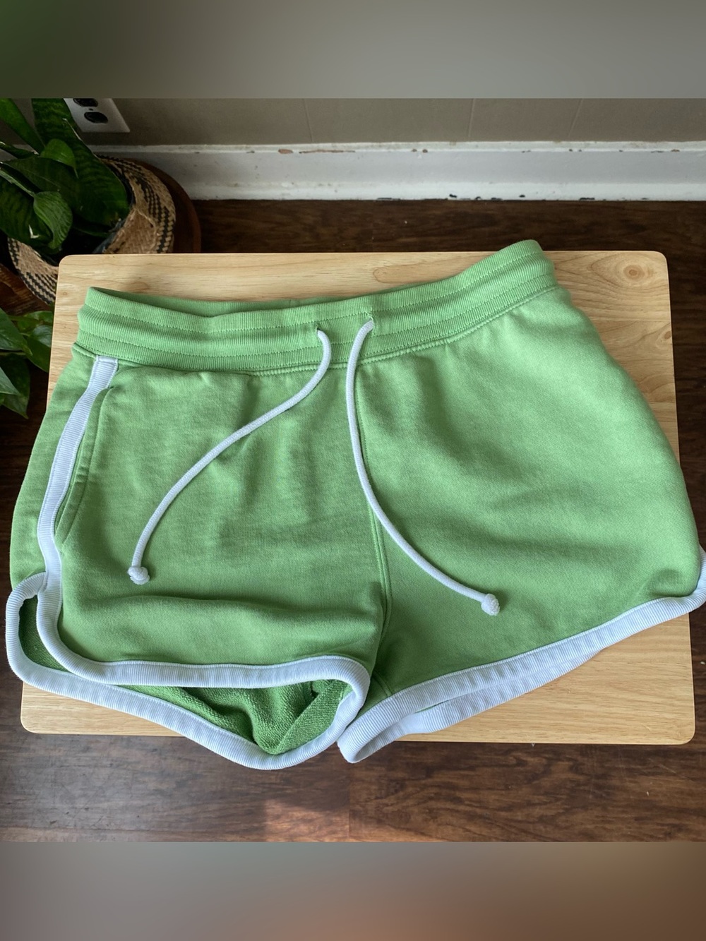 J. Crew Light Green cotton Terry drawstring Shorts